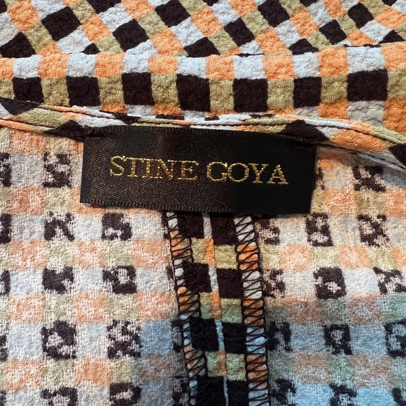 Stine Goya Nini Printed Cloque-Jacquard Midi Dress, Size S, V-Neck Check Pattern - Picture 10 of 11